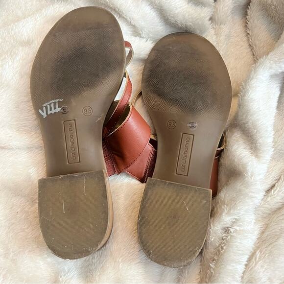 Liz Claiborne LC Women's Memory Foam Anson Cognac Brown Sandals - Size 8.5M - Picture 7 of 7